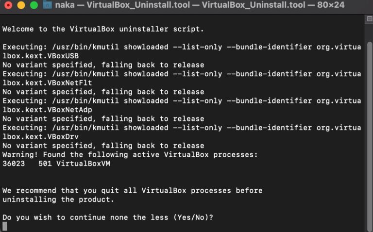 virtualbox detected the fuse for macos core package
